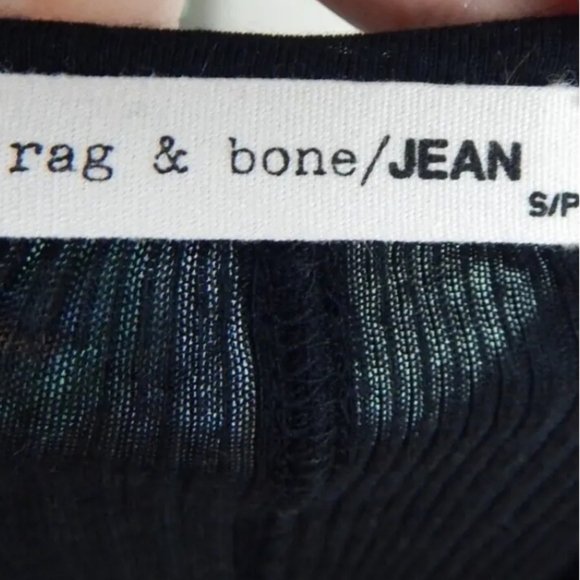 Rag & Bone Semi Sheer Ribbed Scoop Neck Tee - Picture 2 of 3